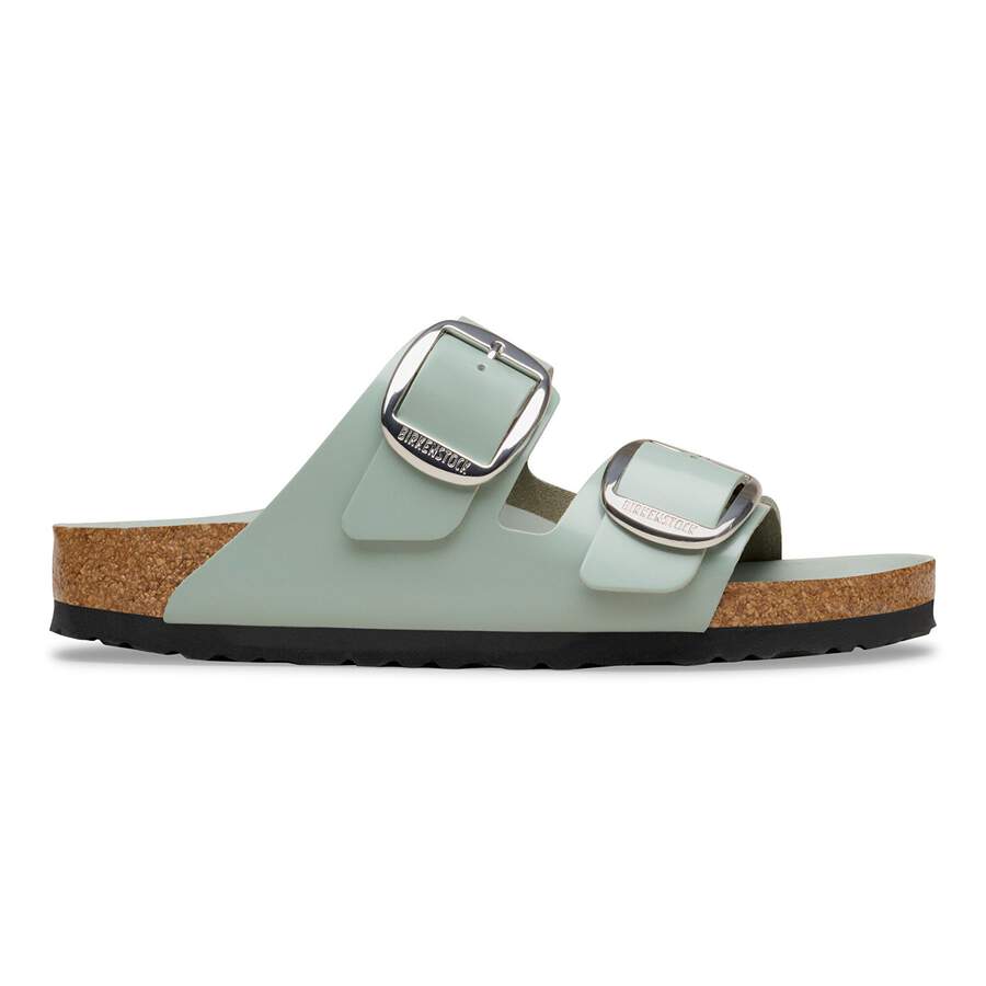 Arizona Big Buckle Natural Leather Patent - High-Shine Pure Sage