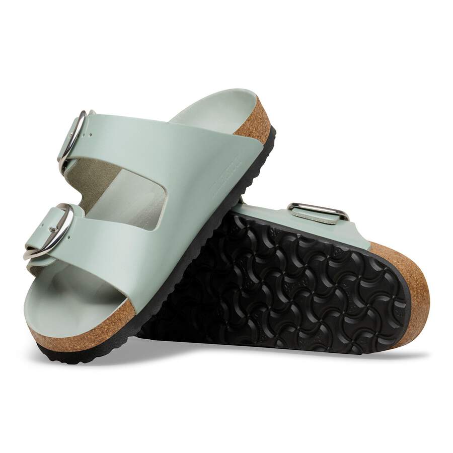 Arizona Big Buckle Natural Leather Patent - High-Shine Pure Sage