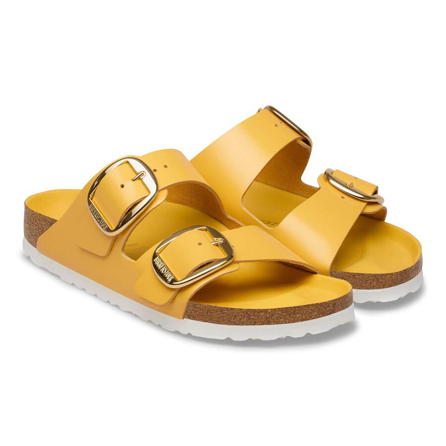 Arizona Big Buckle Natural Leather Patent - High-Shine Ochre
