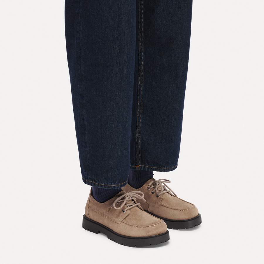 Highwood Moc Lace Low Suede Leather - Gray Taupe
