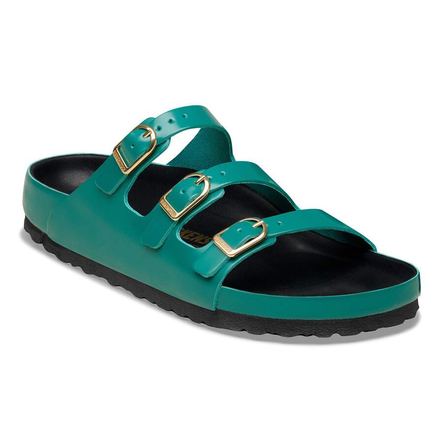 Florida Fresh Natural Leather Patent - High-Shine Dark Teal/Black