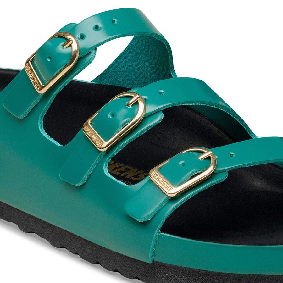 Florida Fresh Natural Leather Patent - High-Shine Dark Teal/Black