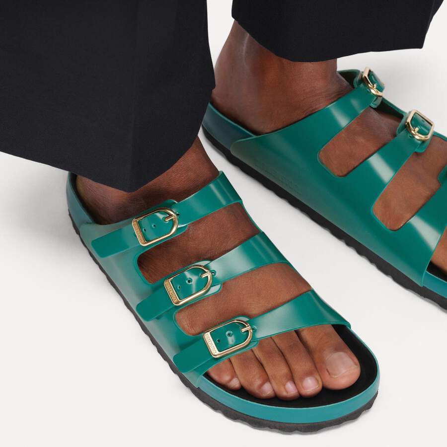 Florida Fresh Natural Leather Patent - High-Shine Dark Teal/Black