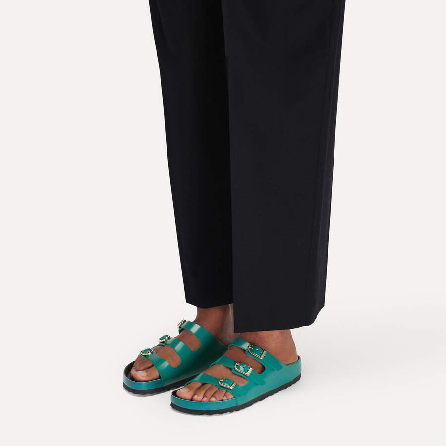 Florida Fresh Natural Leather Patent - High-Shine Dark Teal/Black