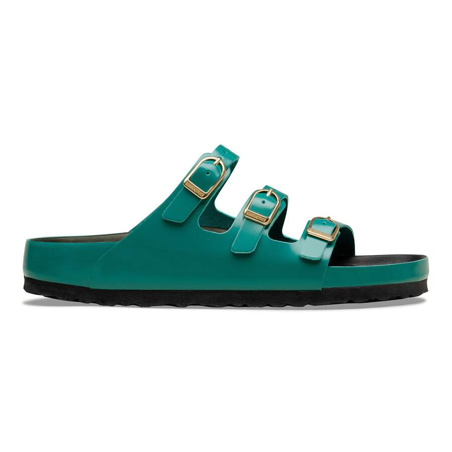 Florida Fresh Natural Leather Patent - High-Shine Dark Teal/Black