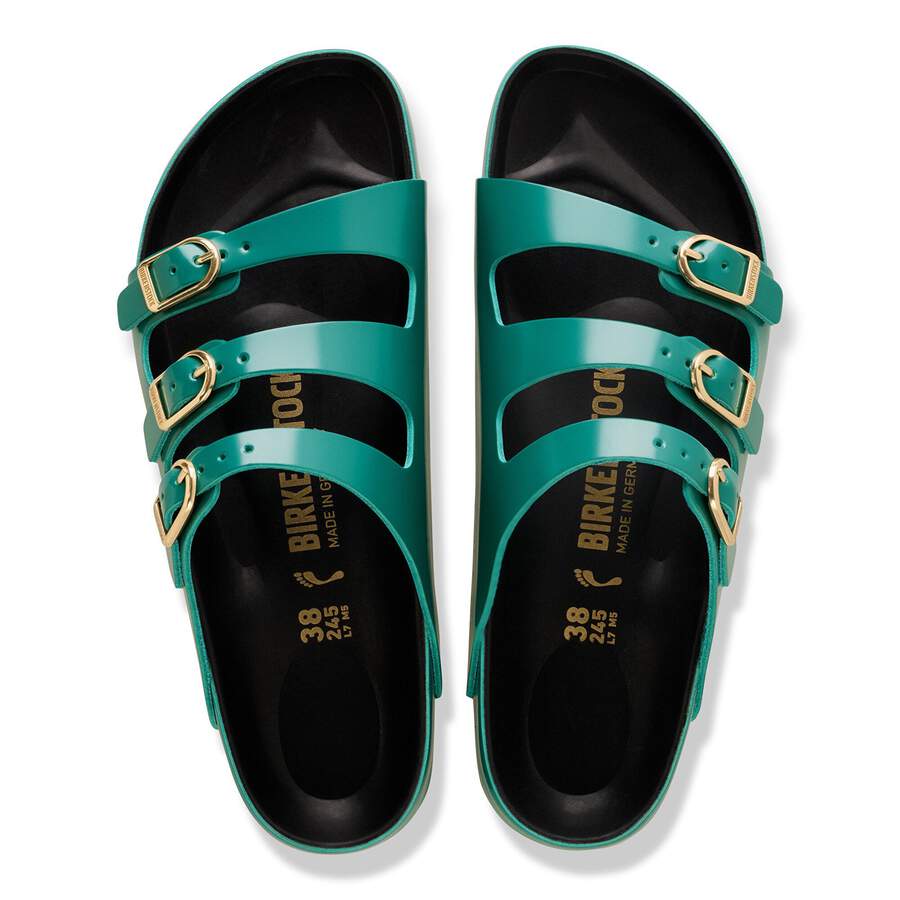 Florida Fresh Natural Leather Patent - High-Shine Dark Teal/Black