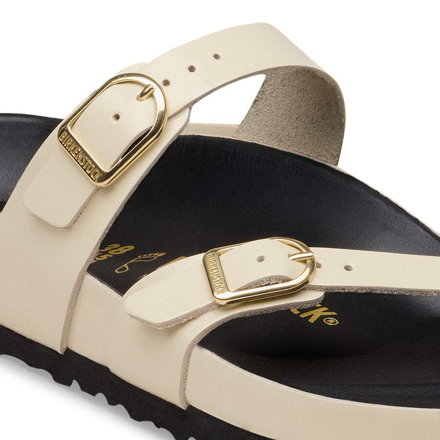 Mayari Natural Leather Patent - High-Shine Ecru/Black