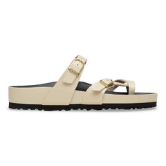 Mayari Natural Leather Patent - High-Shine Ecru/Black
