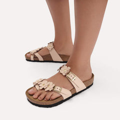 Mayari Flower Embellishment Natural Leather - Light Rose
