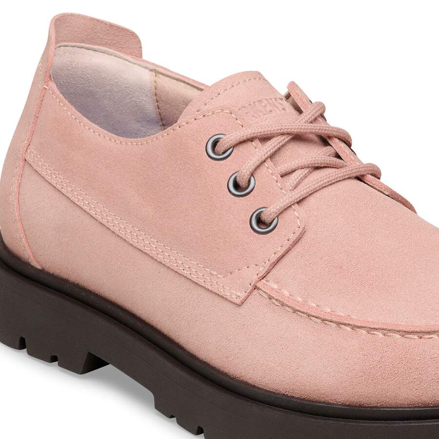 Highwood Moc Lace Low Suede Leather - Pink Clay
