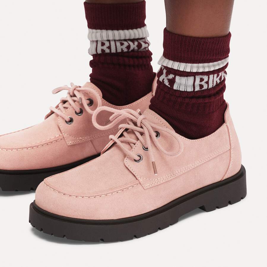 Highwood Moc Lace Low Suede Leather - Pink Clay