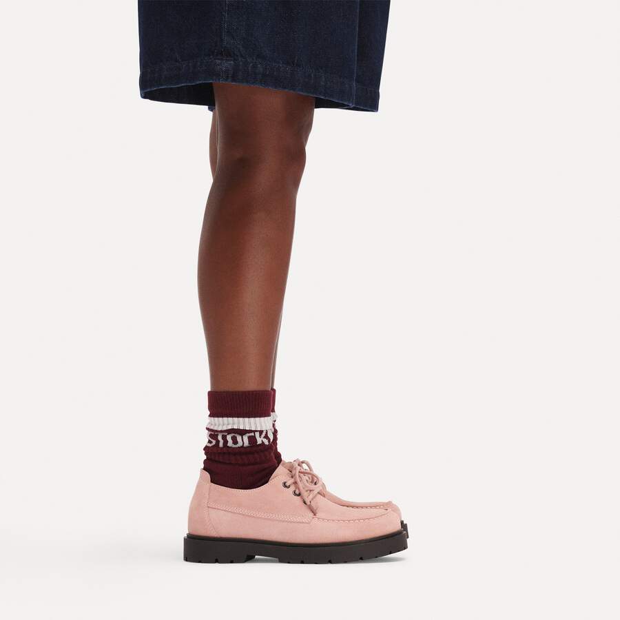 Highwood Moc Lace Low Suede Leather - Pink Clay