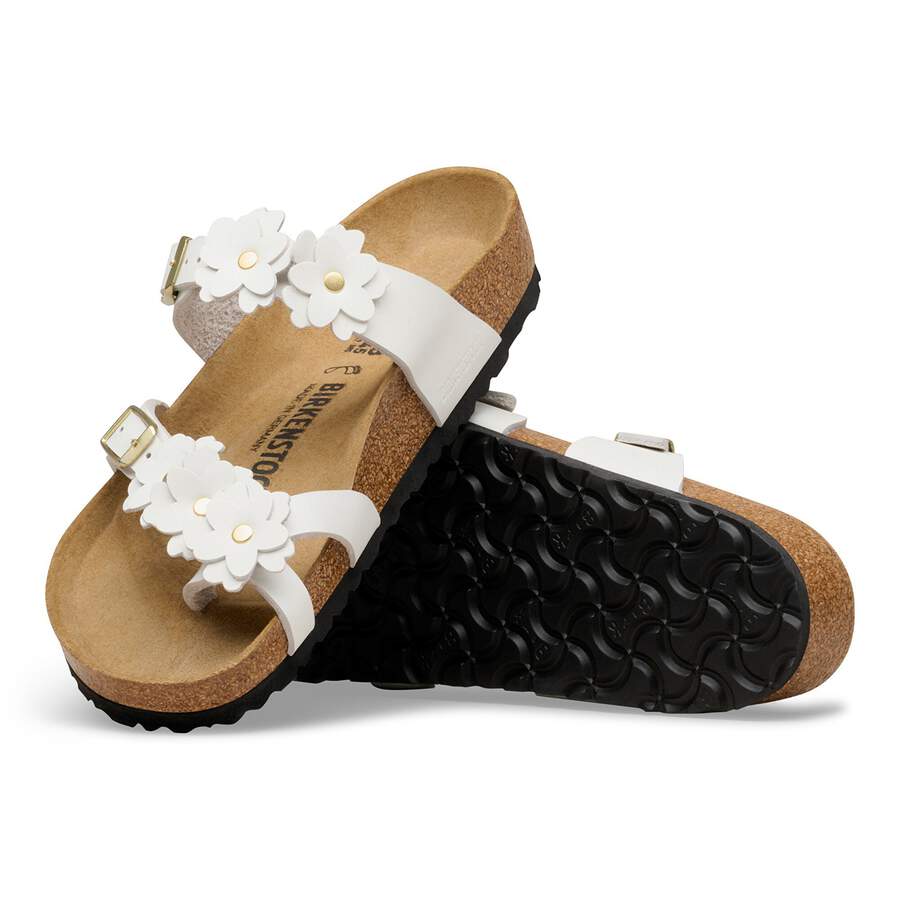 Mayari Flower Embellishment Natural Leather - White