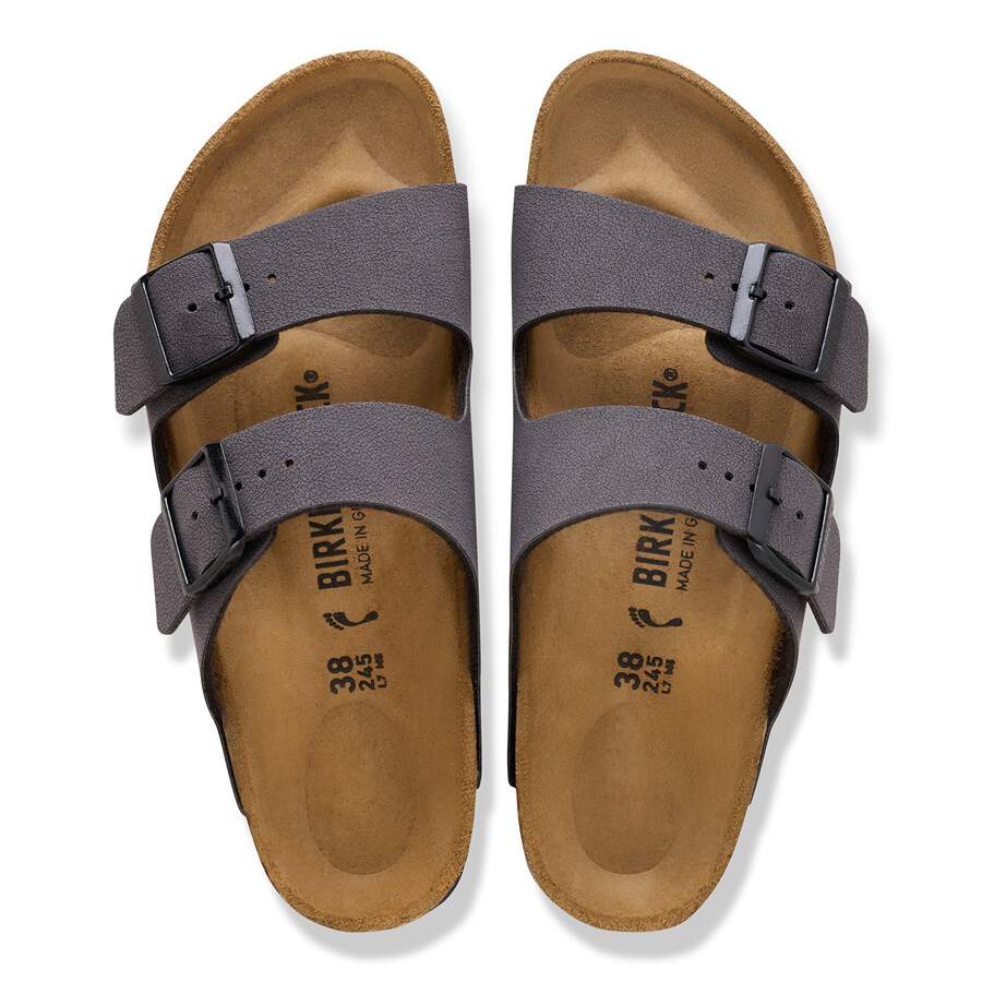 Arizona Birko-Flor Nubuck - Velvet Gray/Black Buckles