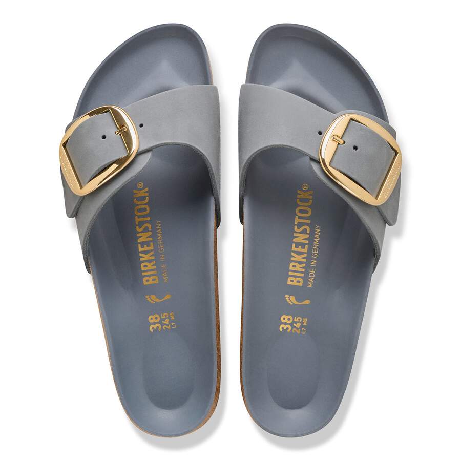 Madrid Big Buckle Natural Leather Oiled - Basalt Gray