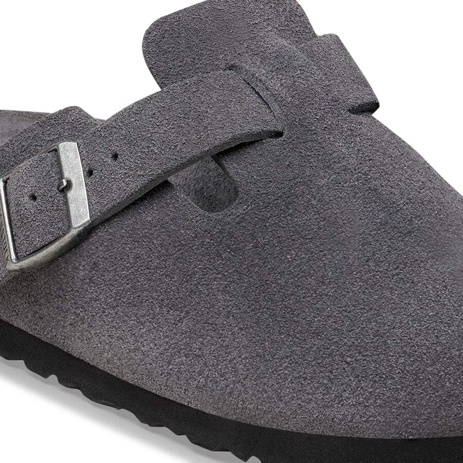 Boston Soft Footbed Suede Leather - Charcoal