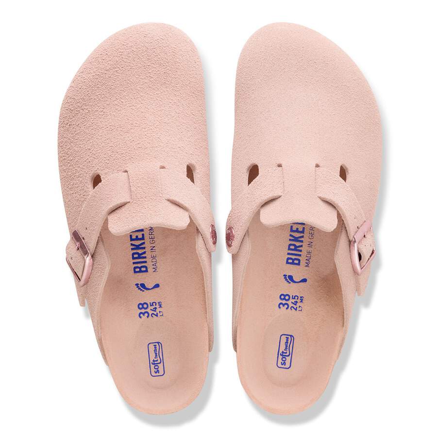 Boston Soft Footbed Suede Leather - Light Rose