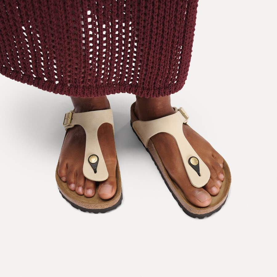 Gizeh Soft Footbed Nubuck Leather - Ecru