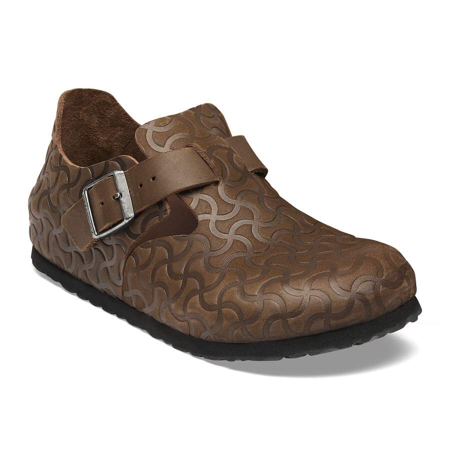 London Single Strap Natural Leather Embossed - Carafe