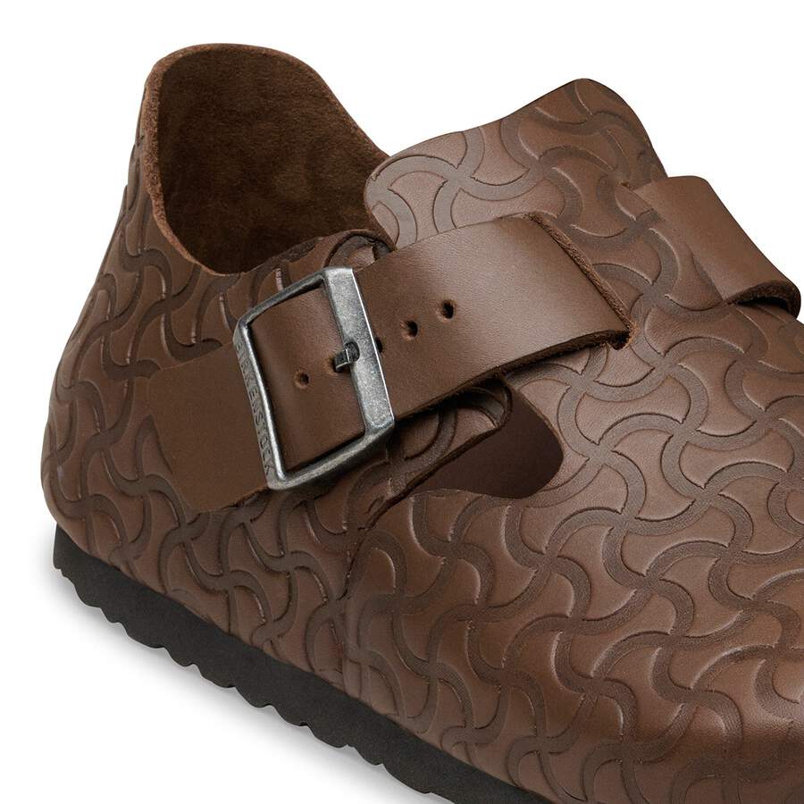 London Single Strap Natural Leather Embossed - Carafe