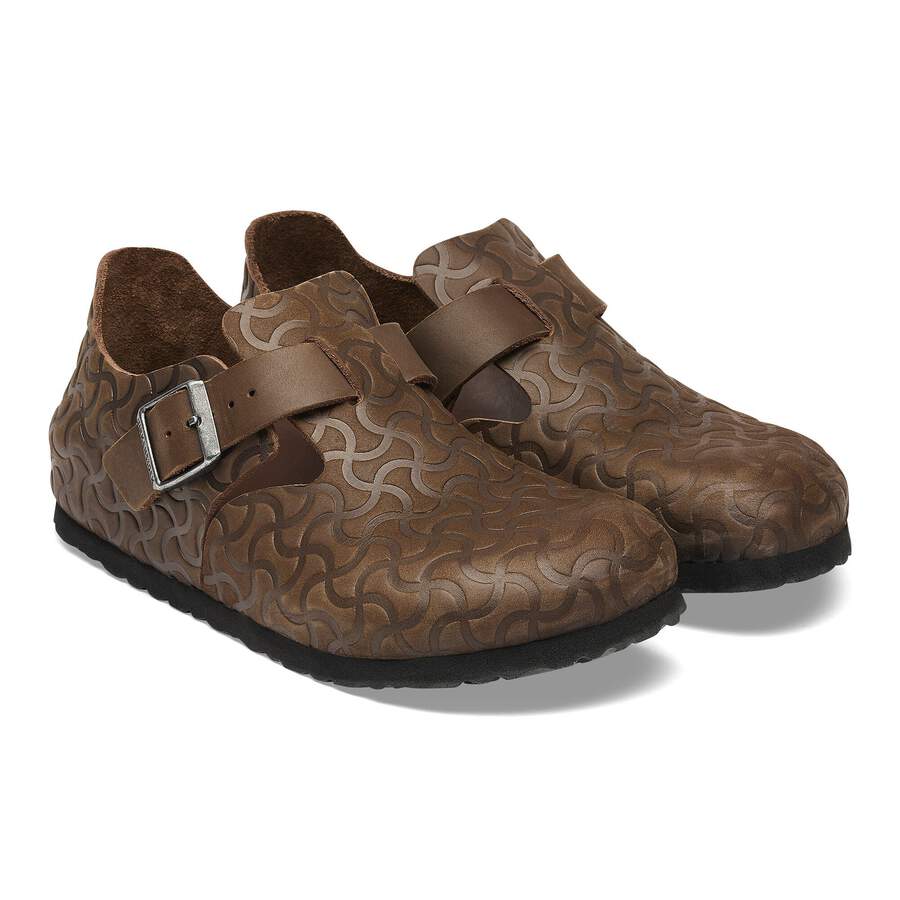 London Single Strap Natural Leather Embossed - Carafe