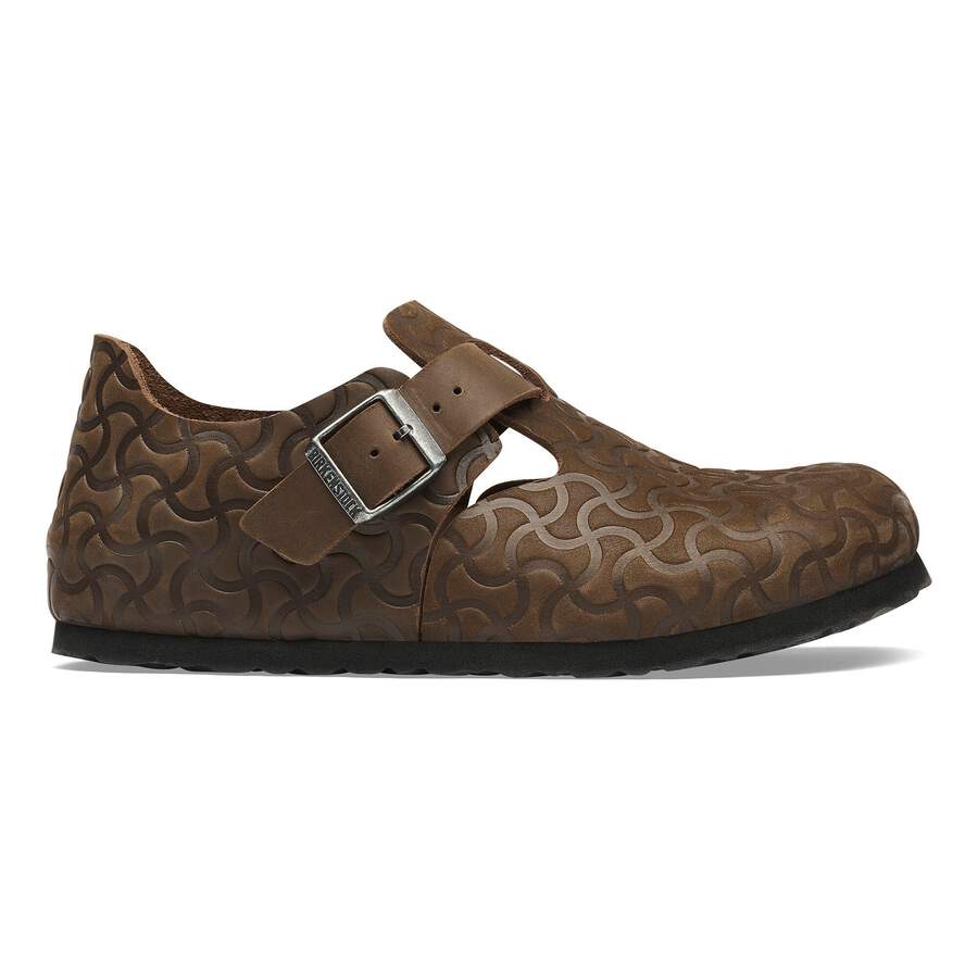 London Single Strap Natural Leather Embossed - Carafe