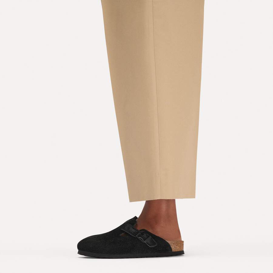 Boston Suede Leather/Fur - Black