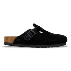 Boston Suede Leather/Fur - Black