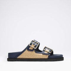 1774 Arizona Raffia Mischmaterial - Raffia Navy