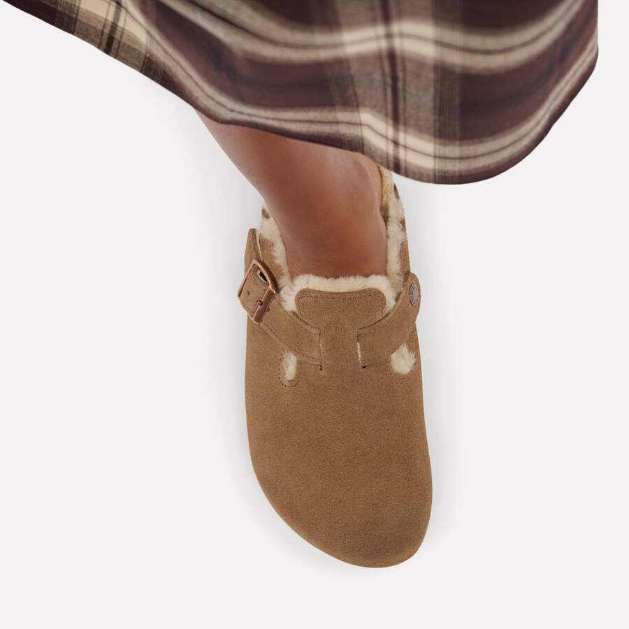 Boston Shearling Suede Leather - Dark Tea