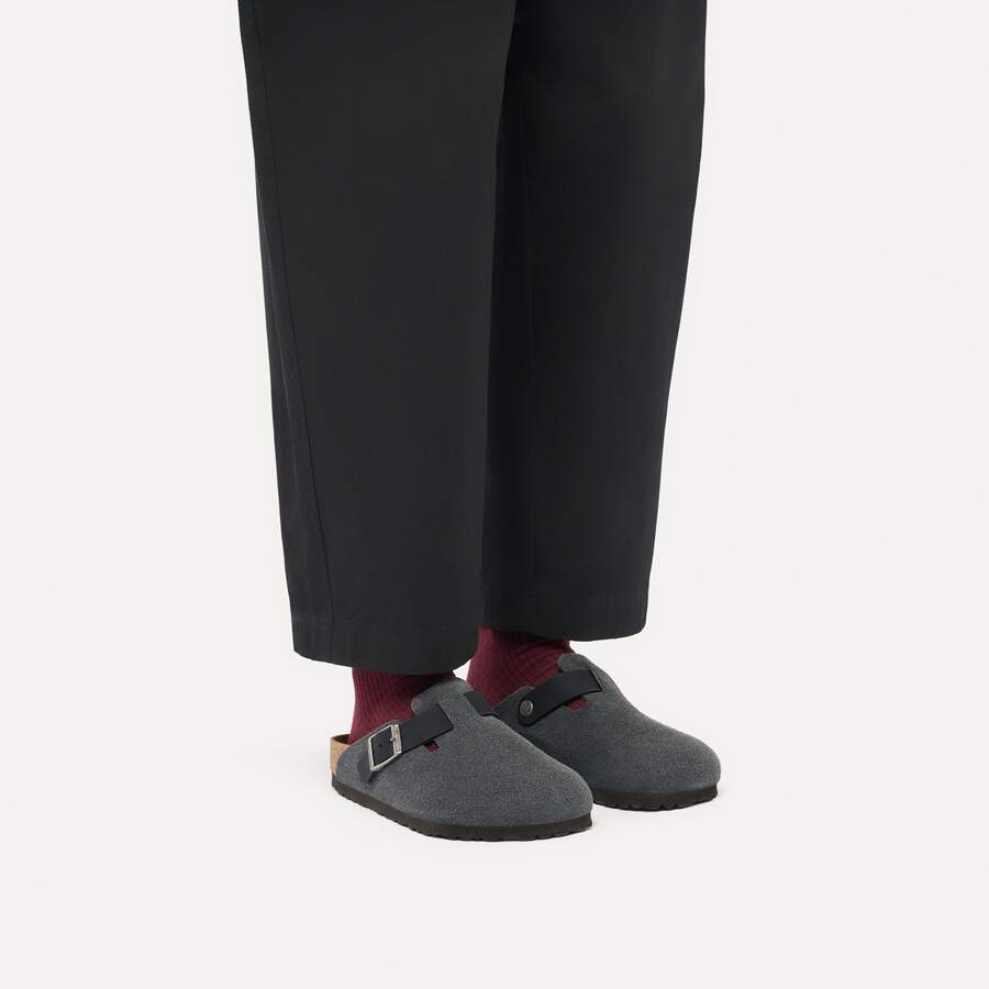 Boston Mixed Leather - Charcoal