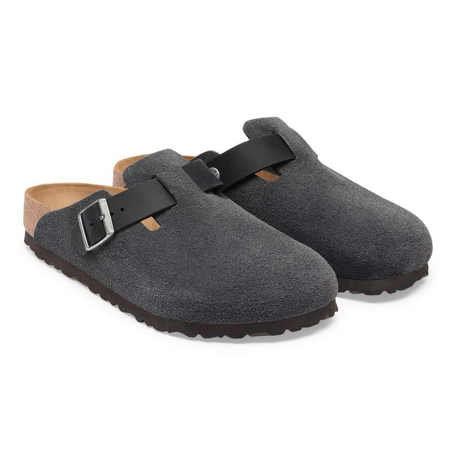 Boston Mixed Leather - Charcoal