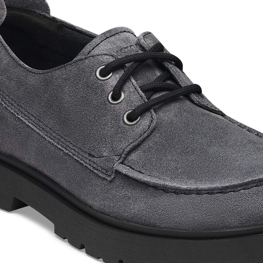 Highwood Moc Lace Low Suede Leather - Charcoal