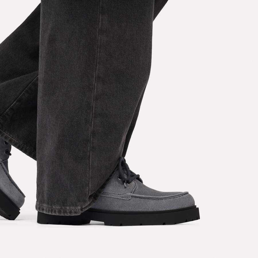 Highwood Moc Lace Low Suede Leather - Charcoal