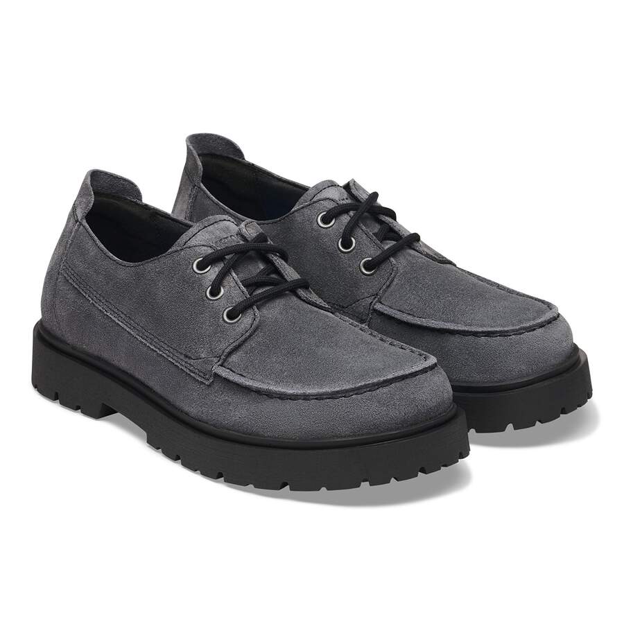 Highwood Moc Lace Low Suede Leather - Charcoal
