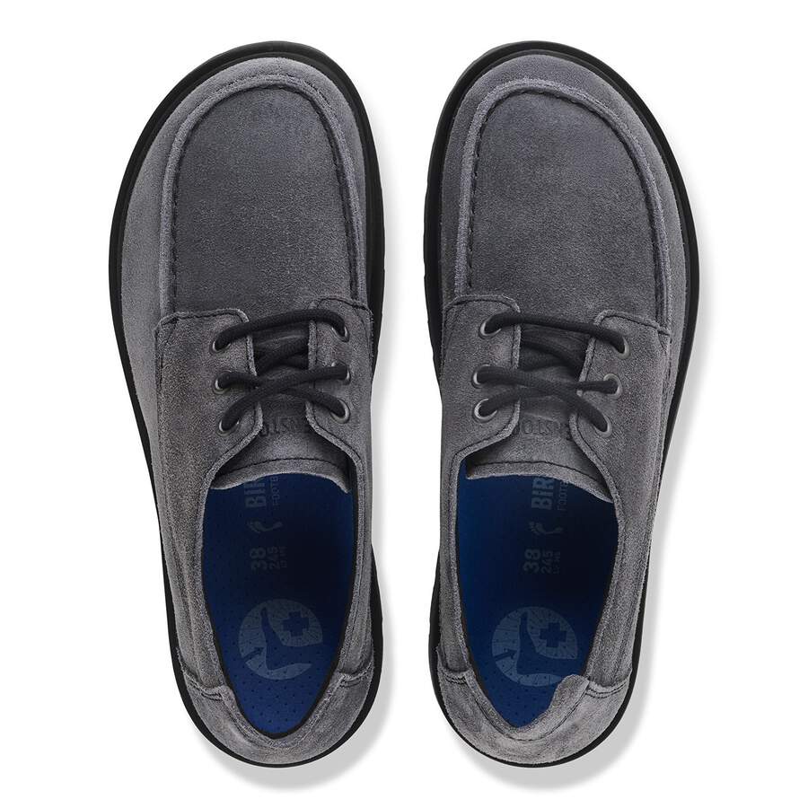 Highwood Moc Lace Low Suede Leather - Charcoal