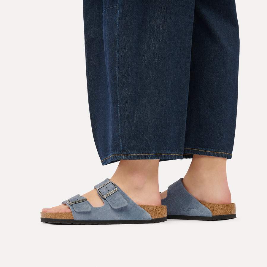 Arizona Suede Leather - Stone Blue