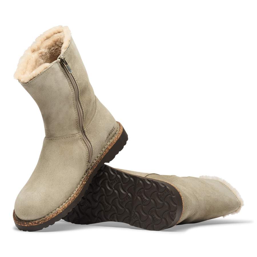 Uppsala Zip Shearling Suede Leather - Taupe