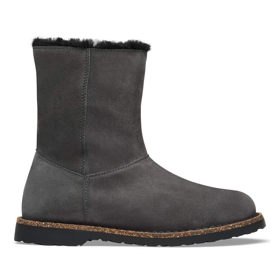 Uppsala Zip Shearling Suede Leather - Charcoal