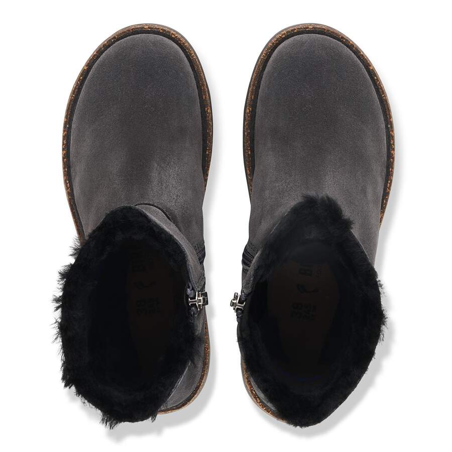 Uppsala Zip Shearling Suede Leather - Charcoal