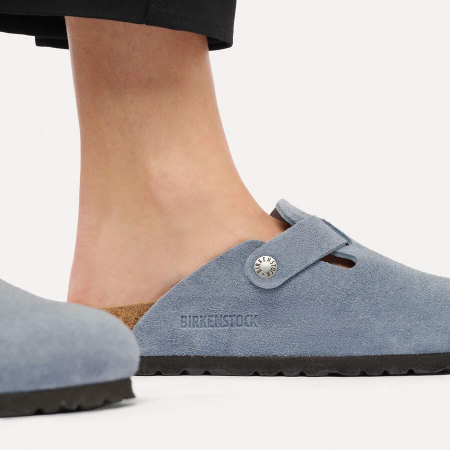 Boston Suede Leather - Stone Blue