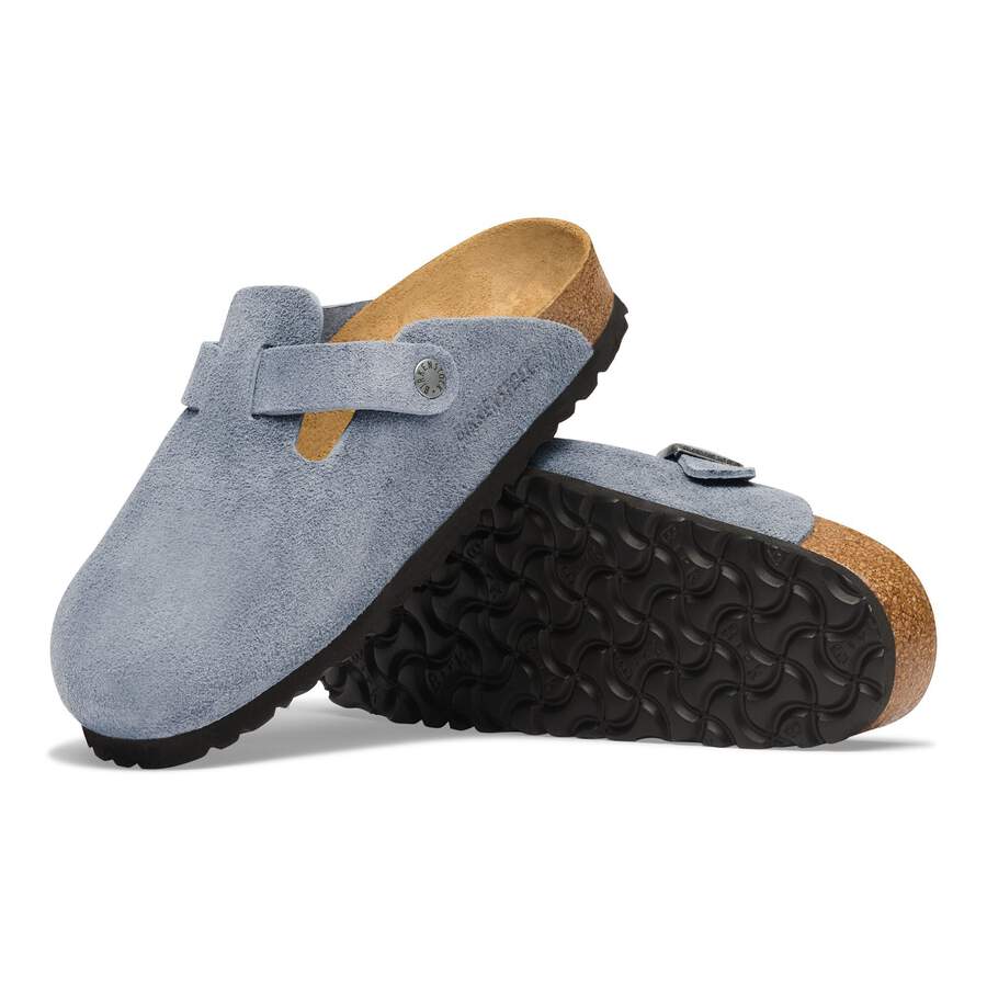 Boston Suede Leather - Stone Blue