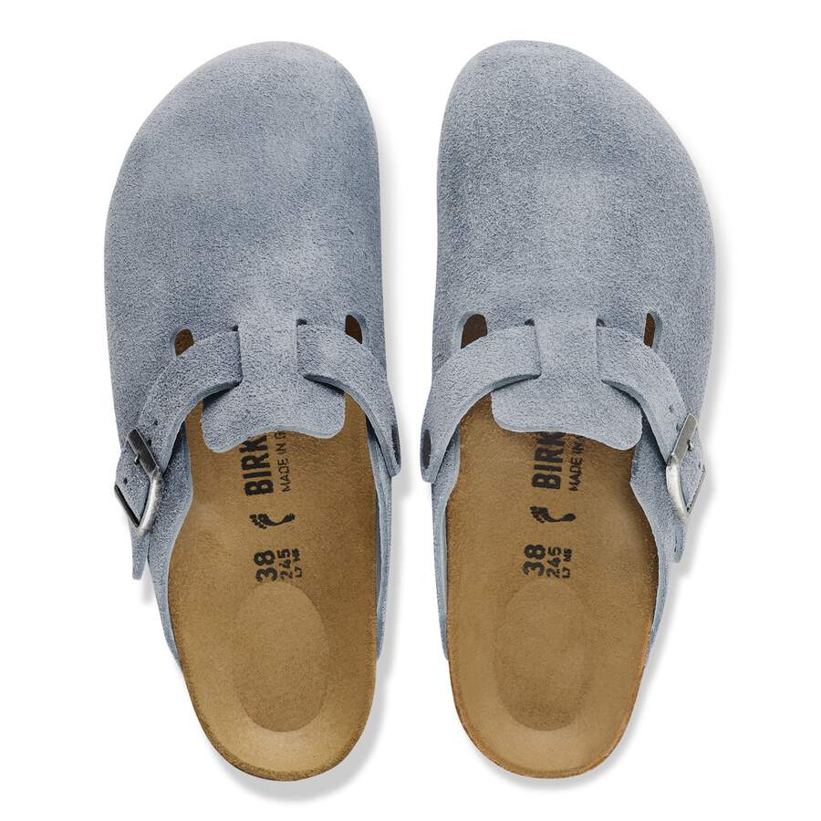 Boston Suede Leather - Stone Blue