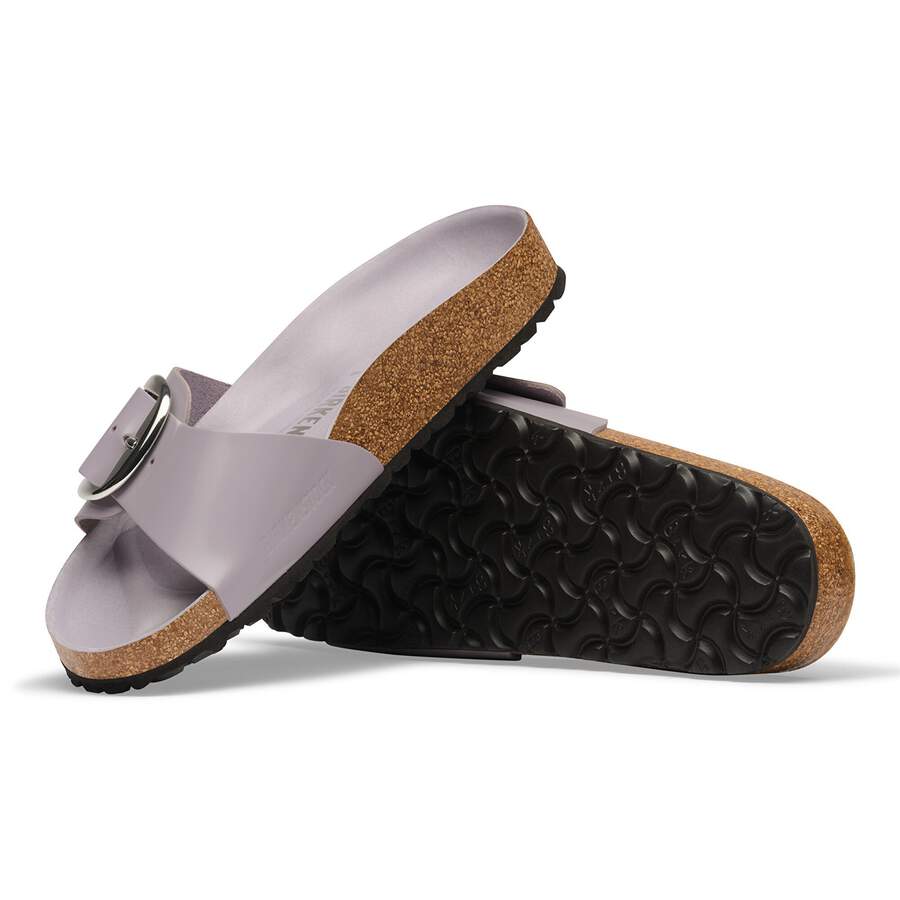 Madrid Big Buckle Natural Leather Patent - High-Shine Lavender Sky