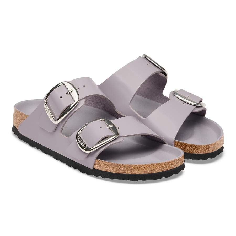 Arizona Big Buckle Natural Leather Patent - High-Shine Lavender Sky