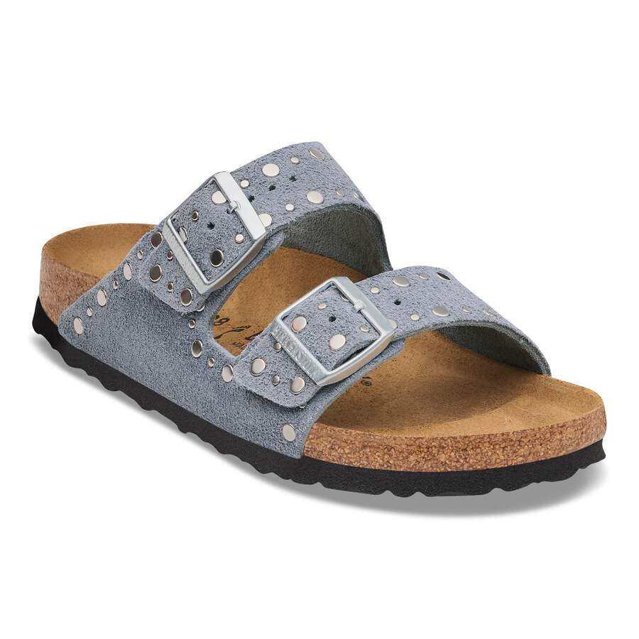 Arizona Rivet Suede Leather - Stone Blue