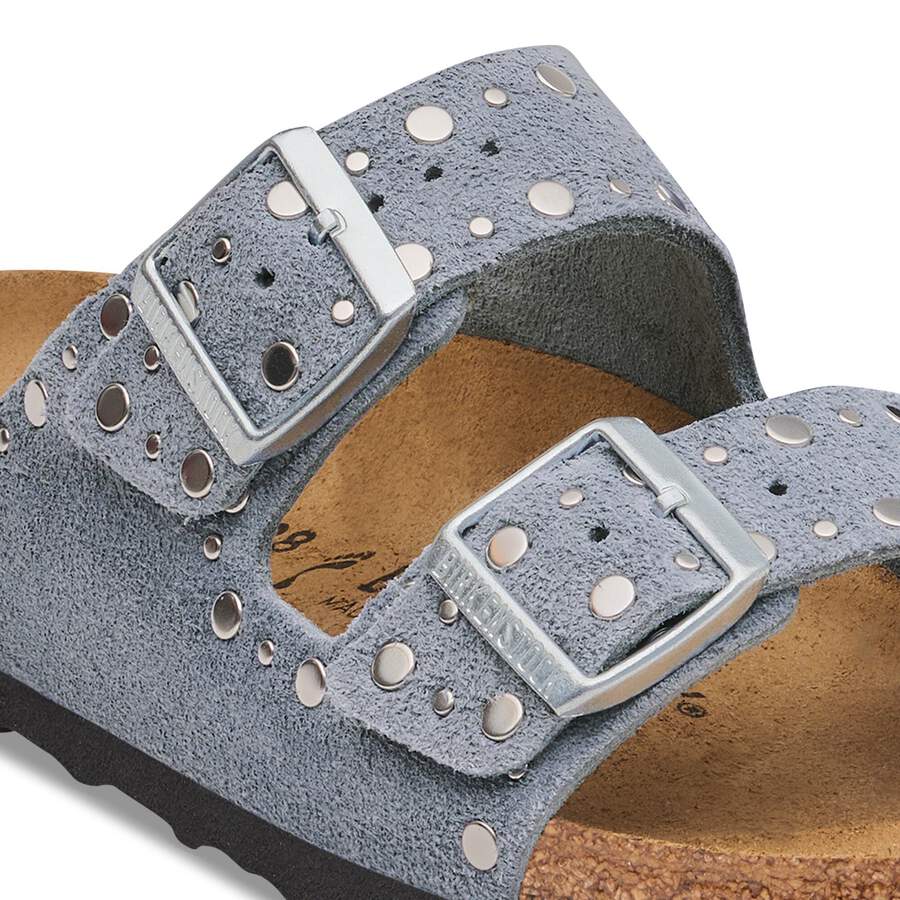 Arizona Rivet Suede Leather - Stone Blue