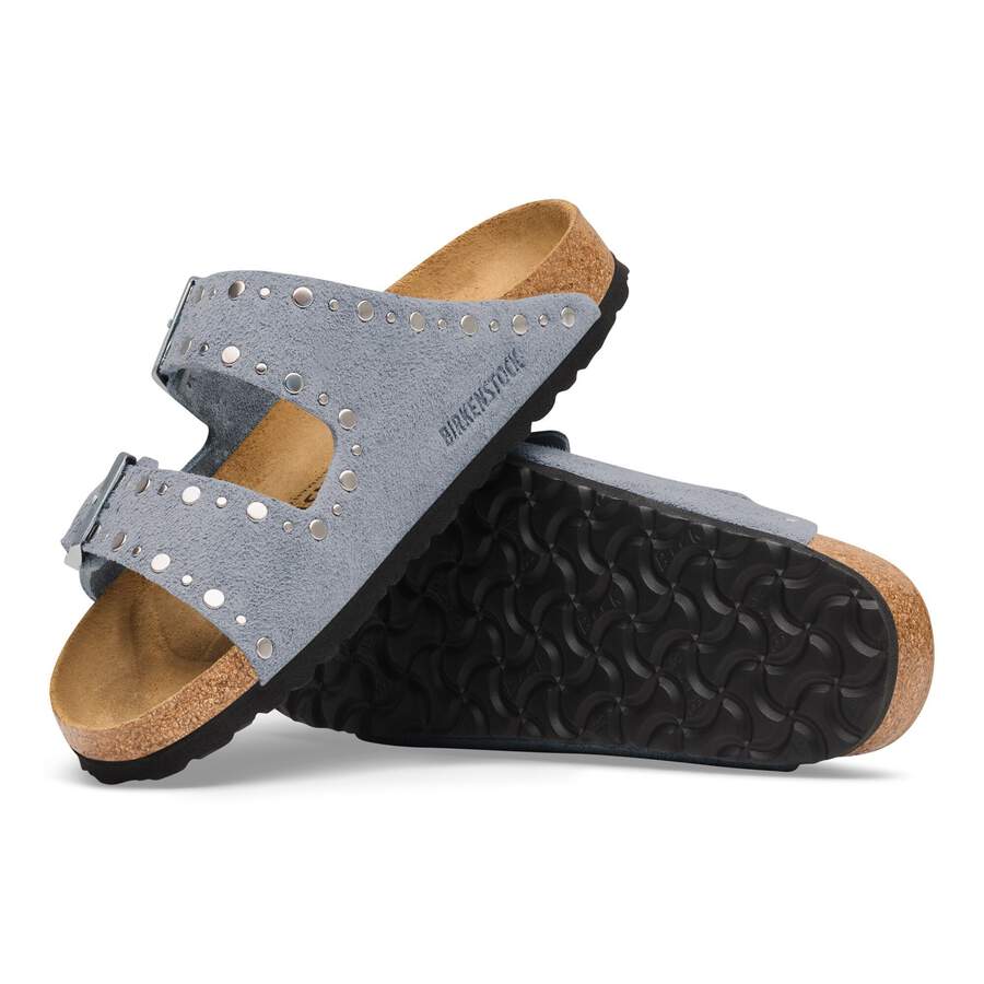 Arizona Rivet Suede Leather - Stone Blue