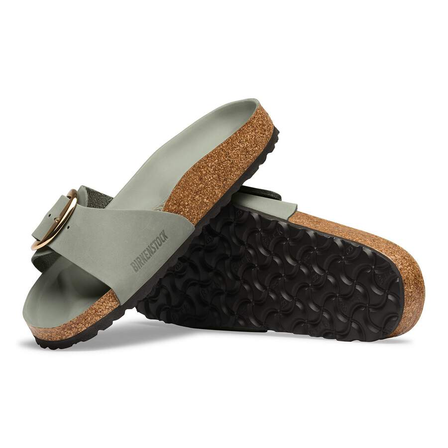 Madrid Big Buckle Natural Leather Oiled - Pure Sage