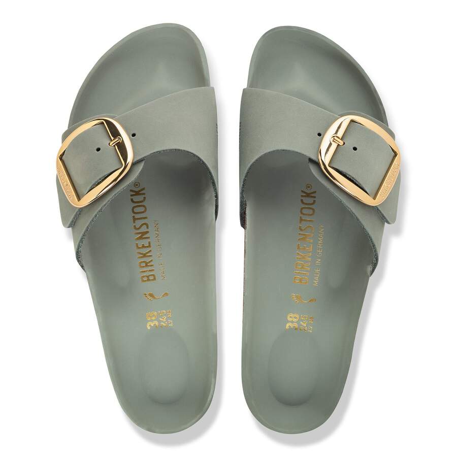 Madrid Big Buckle Natural Leather Oiled - Pure Sage